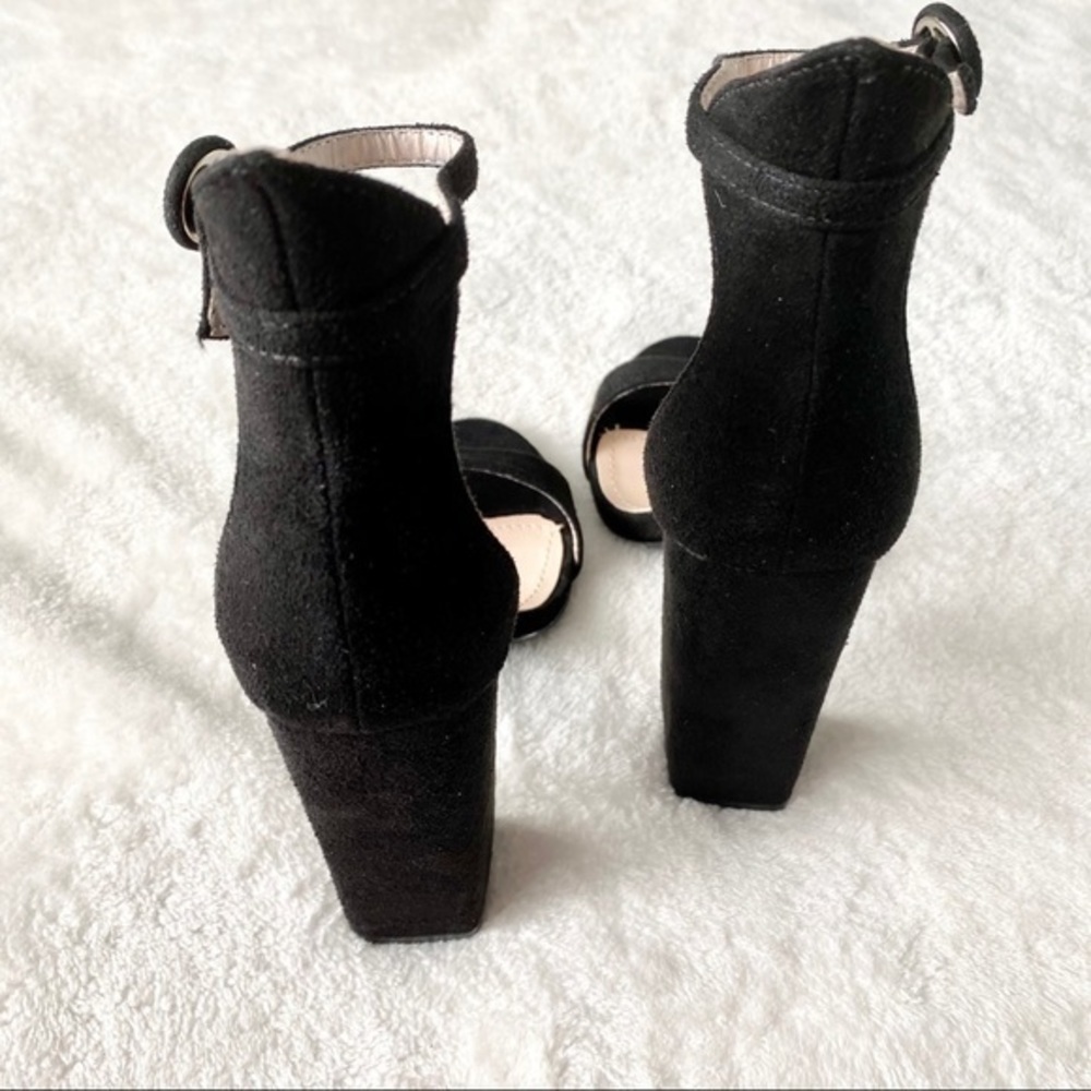 Suede Ankle Strap Heels - Picture 4 of 7